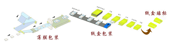 汽车空调滤清器装盒机-装袋装盒贴标包装生产线包装流程示意图.gif